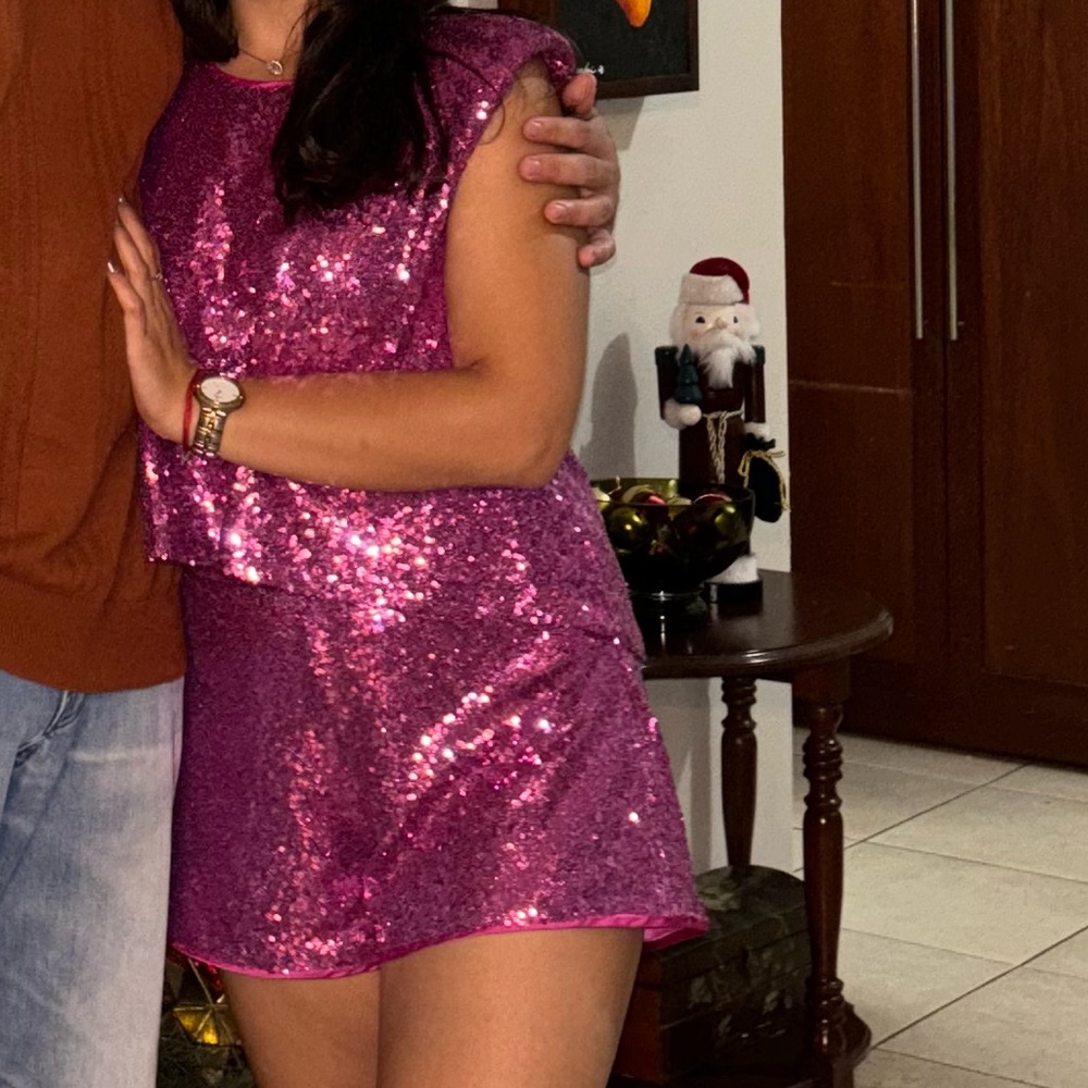 Sparkling Pink Sequin Holiday Set